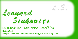 leonard sinkovits business card